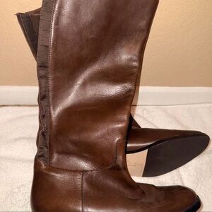 Classic Brown Leather Women’s Knee Boots